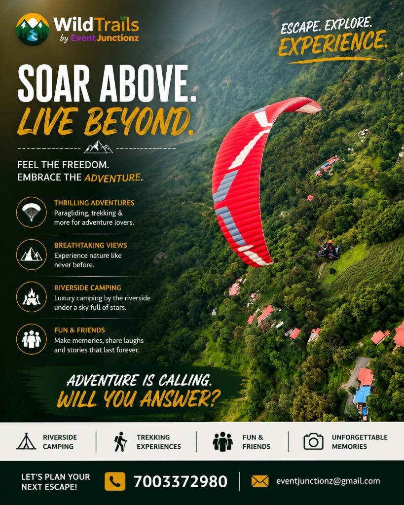 WildTrails paragliding over the Darjeeling hills